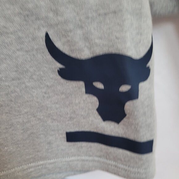 Under Armour Hoodie Project Rock Oversized Cropped Sweatshirt Women's L Gray - Picture 3 of 9